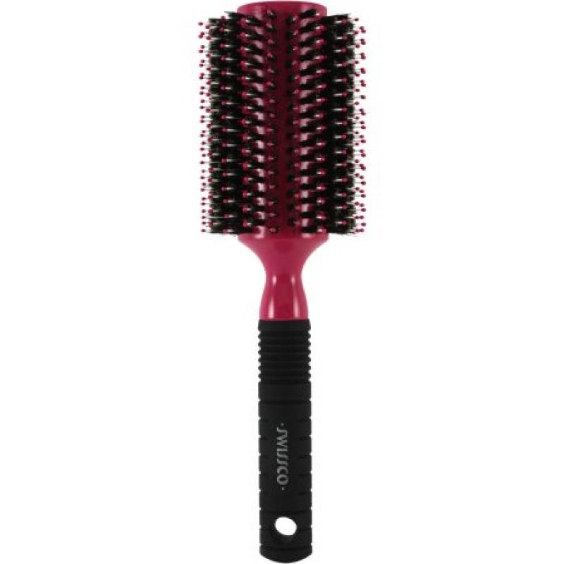 Swissco Pro Ionic Round Wood Hair Brush Large, Pink