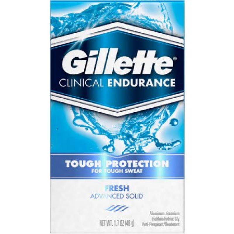 Gillette Endurance Fresh Clinical Advanced Solid Anti-Perspirant & Deodorant, 1.7 oz