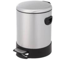 HomeZone VA41314A 5-Liter Stainless Steel Round Step Trash Can with Dome Lid