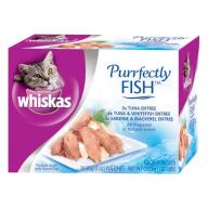 WHISKAS PURRFECTLY Fish Variety Pack Wet Cat Food, Featuring Tuna 3 Ounces (10 Count)