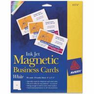 Avery Magnetic Business Cards, 2 x 3 1/2, White, 10/Sheet, 30/Pack