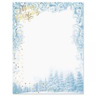 Deluxe Winter Sparkle Christmas Letter Papers - Set of 25 Christmas stationery papers are 8 1/2" x 11", compatible computer paper