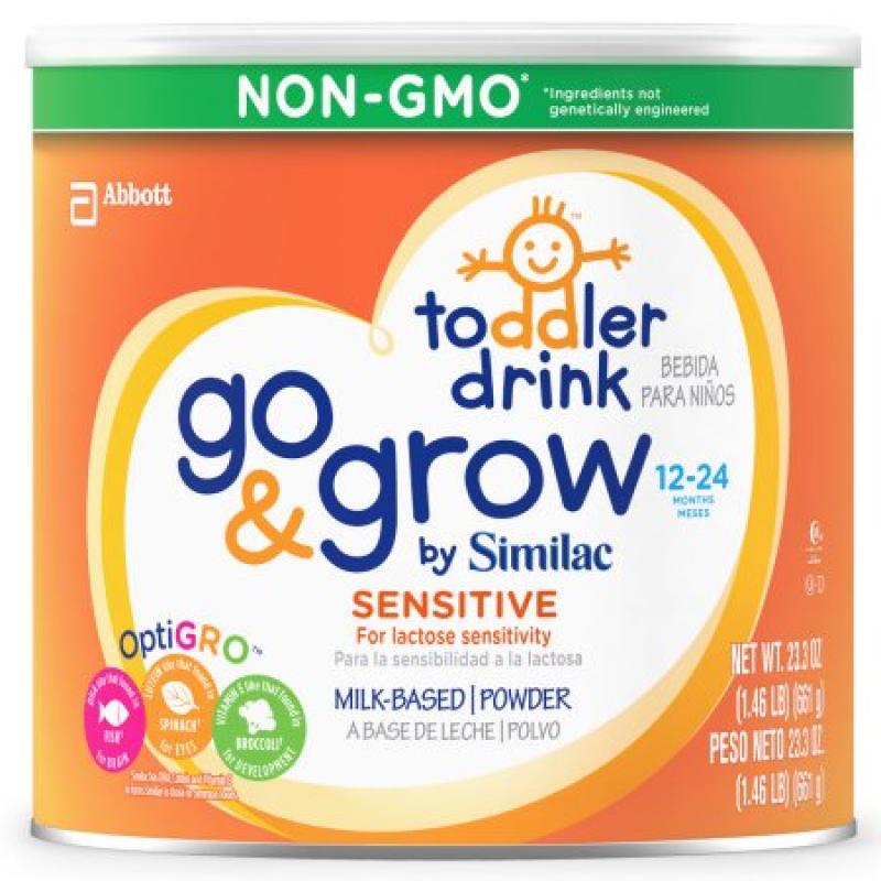Go & Grow by Similac Sensitive Non-GMO Milk Based Toddler Drink, For Lactose Sensitivity, 24oz