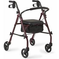 Drive Medical Aluminum Rollator with Fold Up and Removable Back Support and Padded Seat, Blue