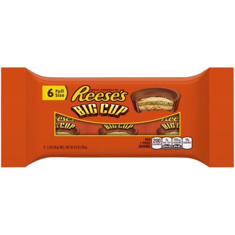 REESE&#039;S Big Cup Peanut Butter Cups, 6 count, 8.4 oz