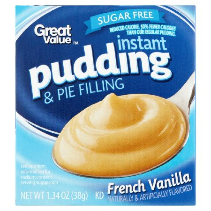 Great Value Sugar Free Reduced Calorie French Vanilla Pudding & Pie Filling, 1.34 oz