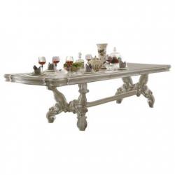 Acme Versailles Pedestal Dining Table in Bone White 61130 SPECIAL