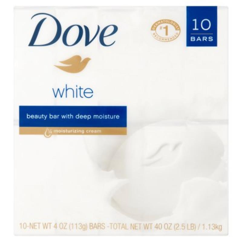 Dove White Beauty Bar, 4 oz, 10 bar