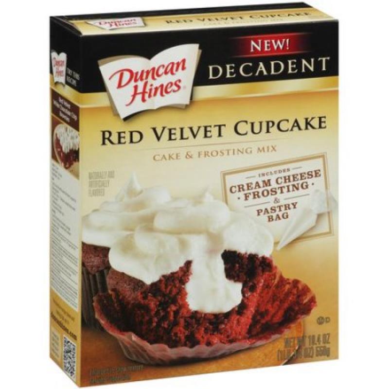 Duncan Hines Decadent Red Velvet Cupcake Cake & Frosting Mix, 19.4 oz