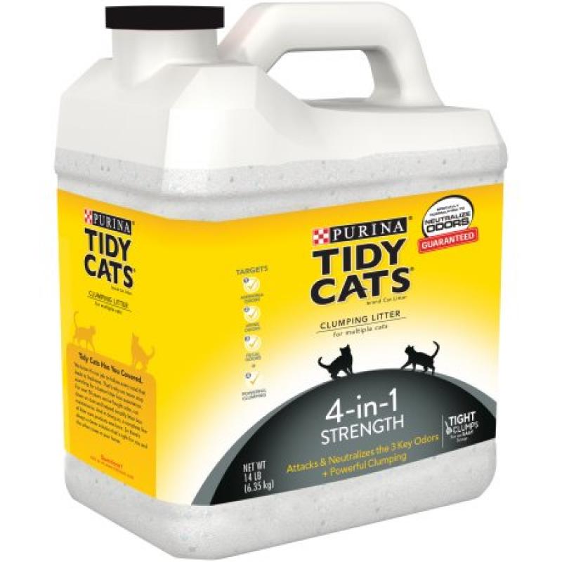 Purina Tidy Cats Clumping Litter 4-in-1 Strength for Multiple Cats 14 lb. Jug