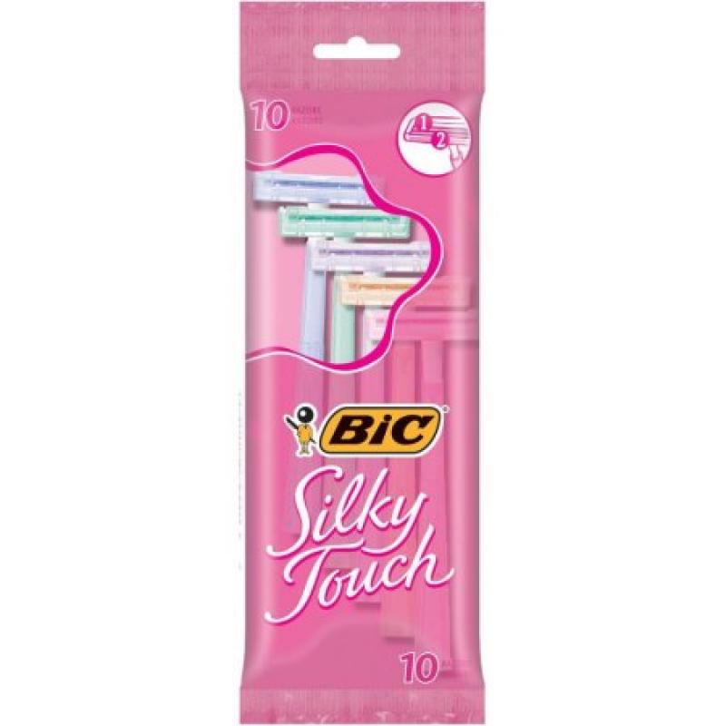 BIC Silky Touch Women&#039;s 2 Blade Disposable Razor, 10-Pack