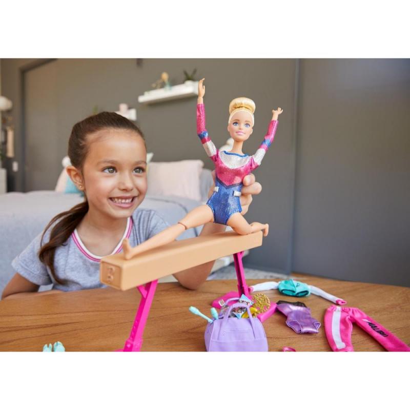 Barbie Gymnastics Playset With Doll, Balance Beam, 15+ Accessories