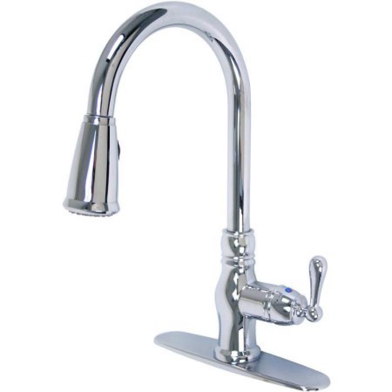 Ultra Faucets UF14100 Chrome Single-Handle Kitchen Faucet with Pull-Down Spray