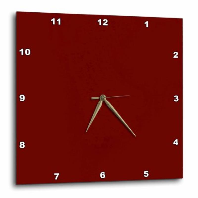3dRose Rust Red, Wall Clock, 13 by 13-inch