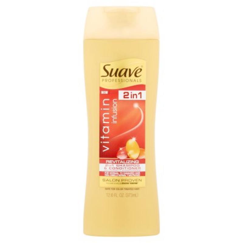Suave Vitamin Infusion 2 in 1 Shampoo and Conditioner, 12.6 fl oz