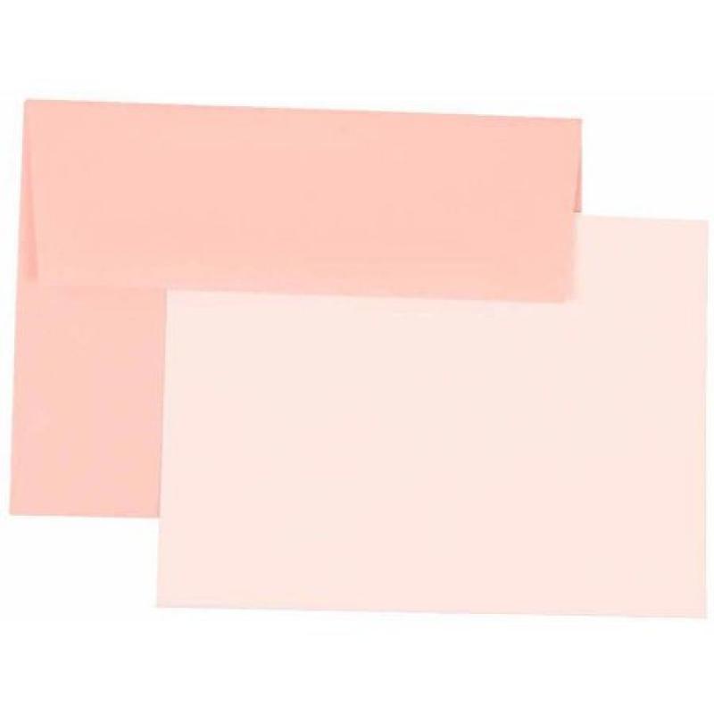 JAM Paper Personal Stationery Sets with Matching A6 Envelopes, Baby Pink, 25-Pack