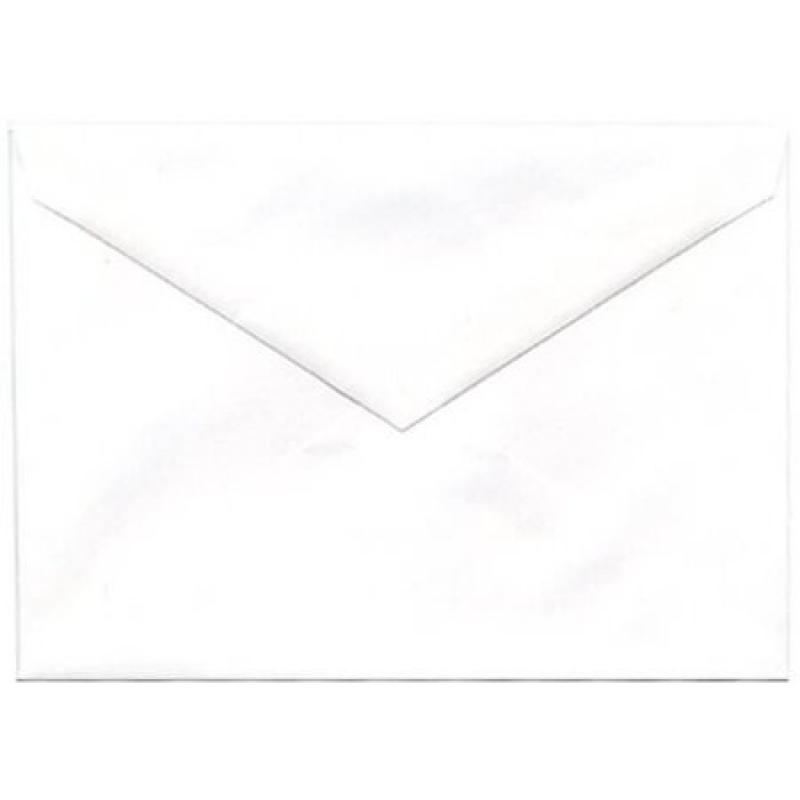 JAM Paper 4 Bar/A1 3-5/8" x 5-1/8" Invitation Envelopes with V-Flap Closure, White, 25pk
