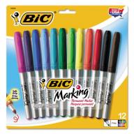 BIC Marking Fine Tip Permanent Marker, Assorted, Dozen