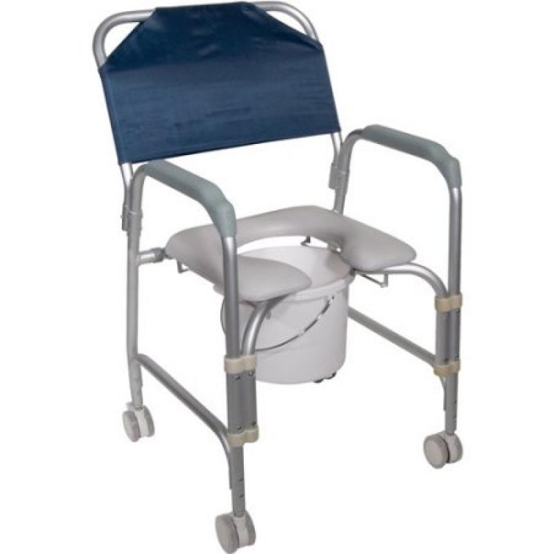Drive Medical Lightweight Portable Shower Chair Commode with Casters