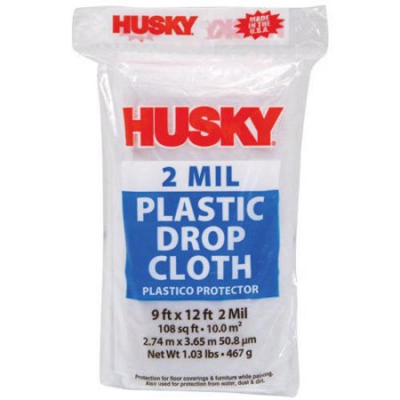 Husky Plastic Drop Cloth, 9&#039; x 12&#039;