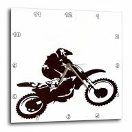3dRose Motocross- bike, off road,motorcross, motorcycle, motorx, radical, silhouette, tricks, Wall Clock, 13 by 13-inch