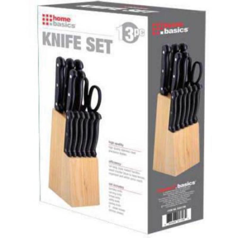 13-Piece Knife Set with Pine Block