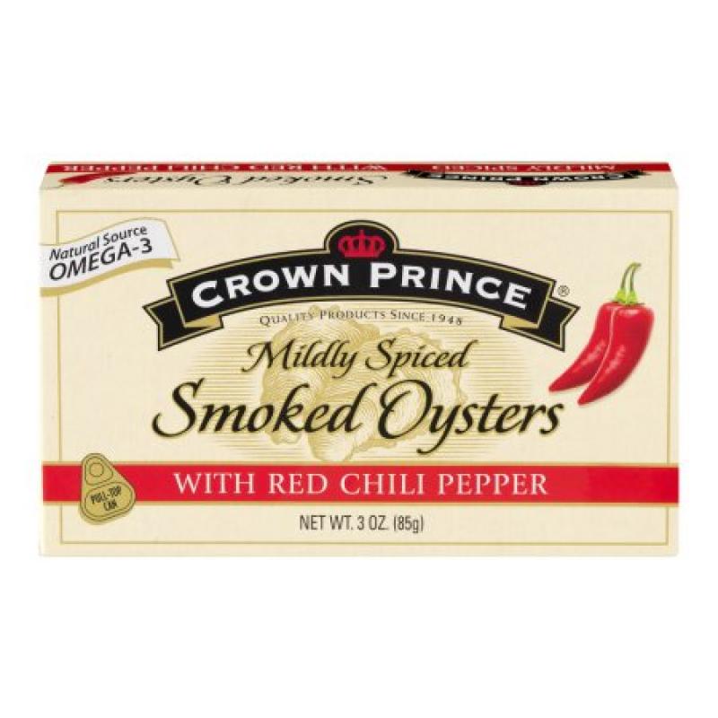 Crown Prince Mildly Spiced Smoked Oysters with Red Chili Pepper, 3.0 OZ