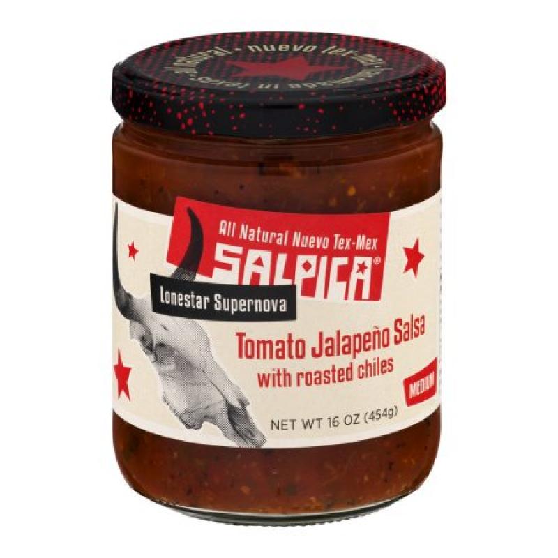 Salpica Lonestar Supernova Tomato Jalapeno Salsa With Roasted Chiles Medium, 16.0 OZ