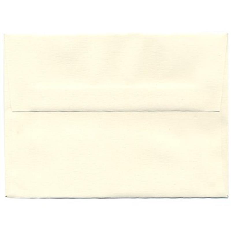 JAM Paper A6 Invitation Envelope, 4 3/4 x 6 1/2, Strathmore Natural White Linen, 25/pack