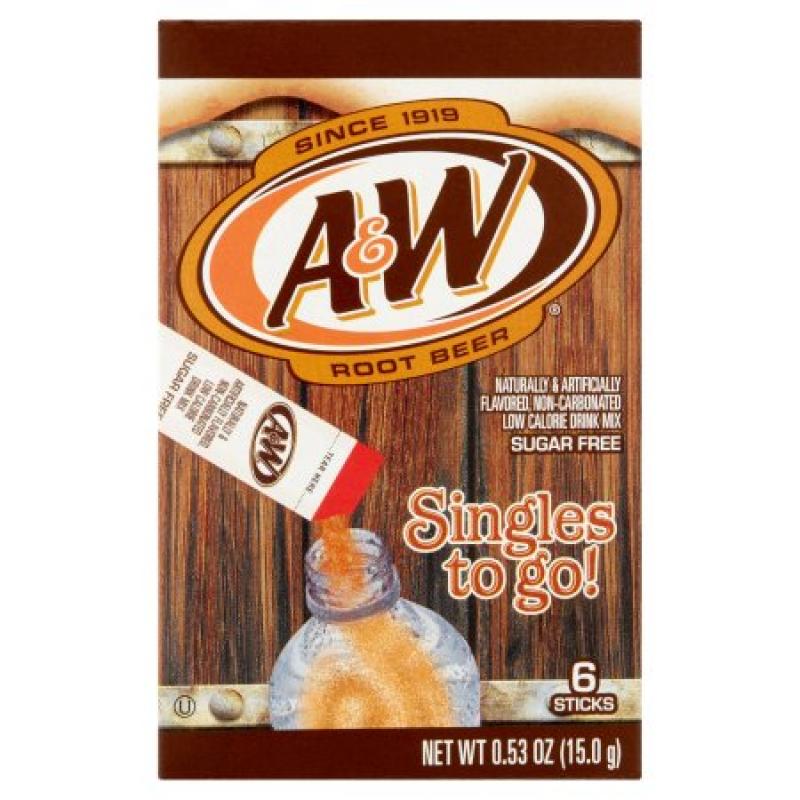A&W Root Beer Drink Mix, 0.53 oz, 6 count, 12 pack
