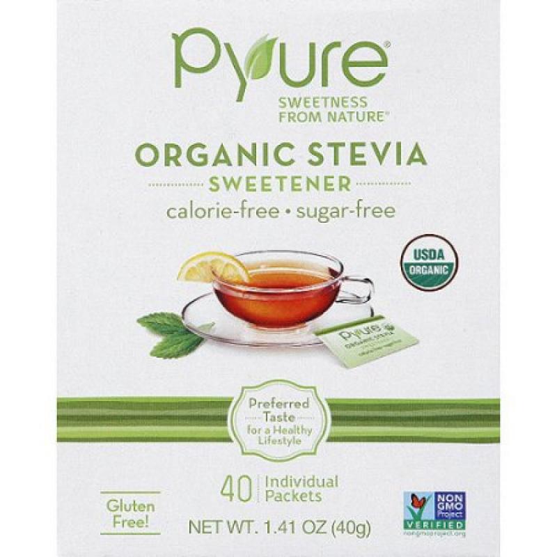 Pyure Organic Stevia Sweetener, 40 count, 1.41 oz, (Pack of 6)