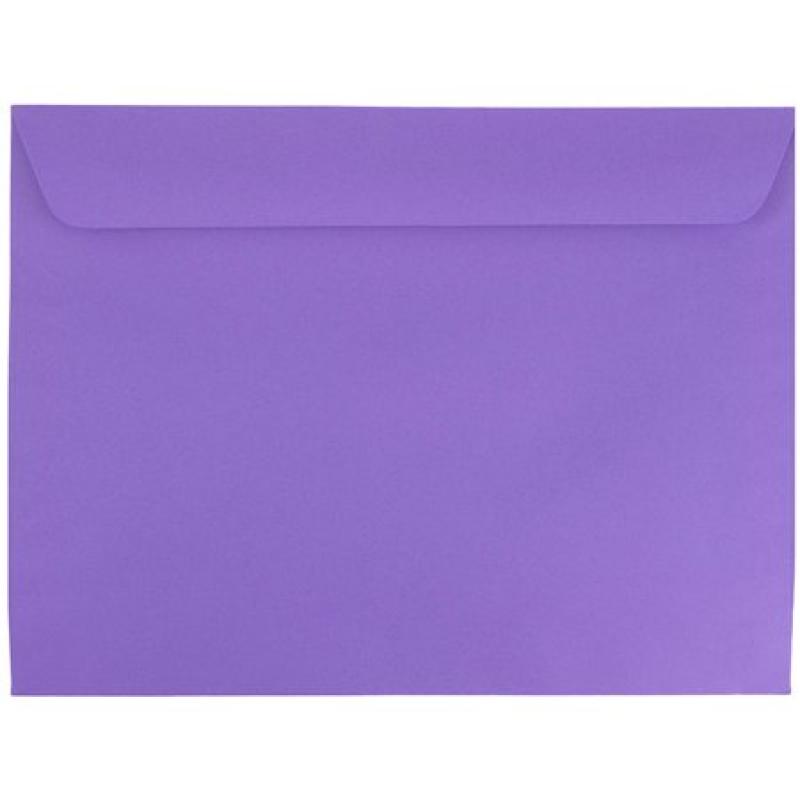 JAM Paper 9 x 12 Booklet Envelopes, Violet Purple Recycled, 100/pack