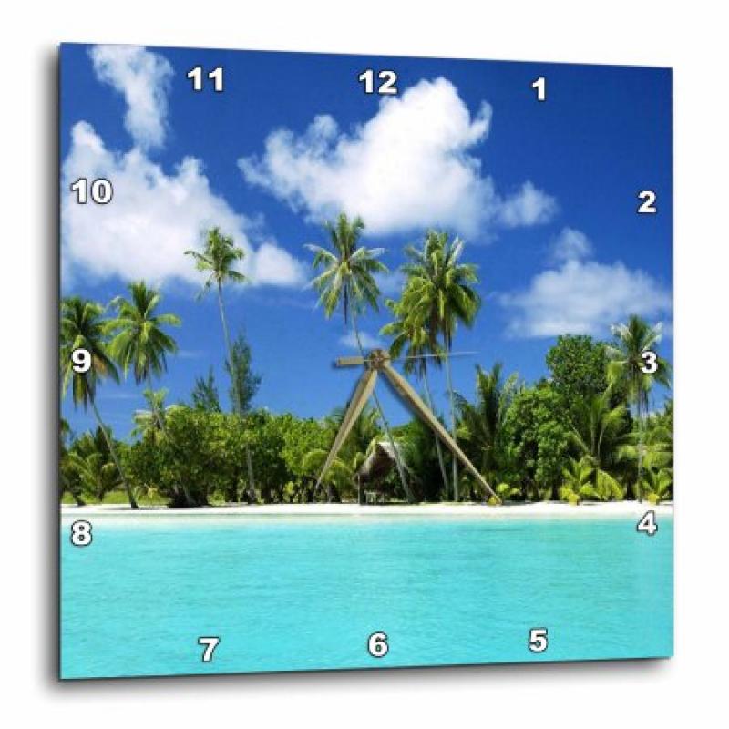 3dRose Perfect Tropical Getaway, Wall Clock, 13 by 13-inch