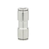 PneumaticPlus PN26-1/4-1/4 Push to Connect Metal Fitting, Nickel Plated Brass, Straight Union - 1/4" Tube OD x 1/4" NPT Thread (Pack of 10)