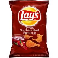 Lays Sweet Southern Heat Barbecue Flavored Potato Chips, 7.75 oz.