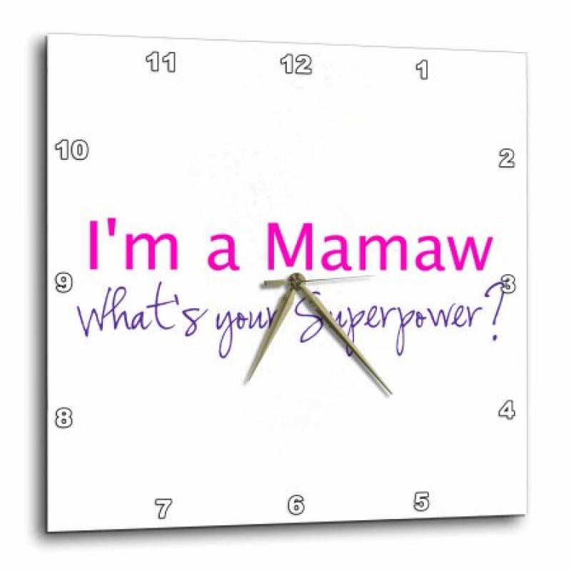 3dRose Im a Mamaw. Whats your Superpower - hot pink - funny gift for grandma, Wall Clock, 10 by 10-inch