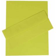 JAM Paper Brite Hue Business Stationery Sets with Matching #10 Envelopes, Ultra Lime Green, 100-Pack