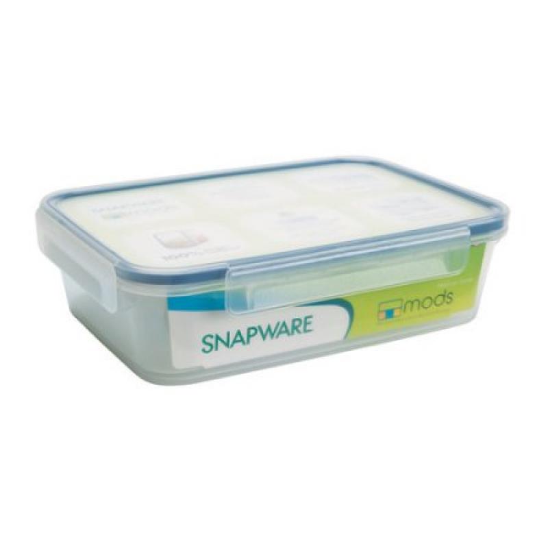 Snapware Airtight Plastic 4.5-Cup Rectangle Food Storage Container, 6-Pack