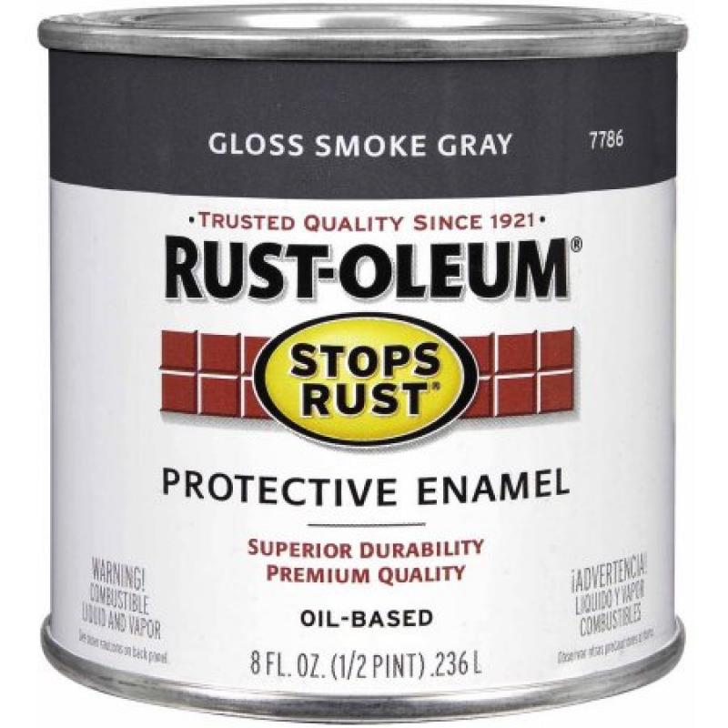 Rust-Oleum Stops Rust Protective Enamel, 1/2 pt, Gloss Smoke Gray