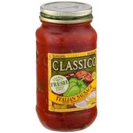 Classico Pasta Sauce Italian Sausage With Peppers & Onions, 24 Oz