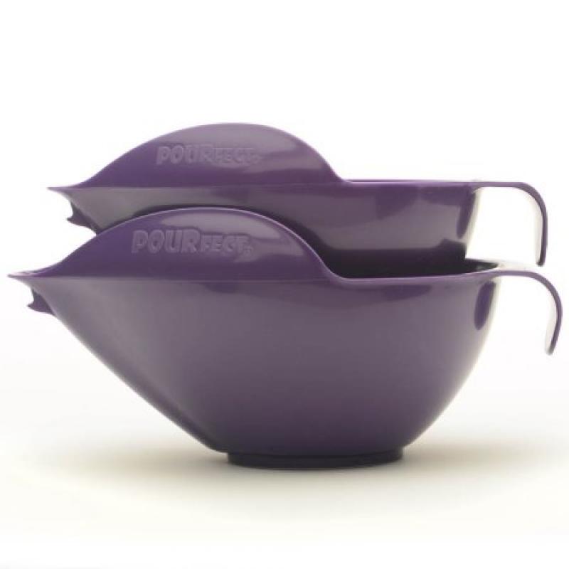 POURfect Spilll Proof Mixing Bowls 1010 - 6 & 8 Cups - Dark Plum / Purple