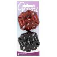 Goody Chrissie Claw Hair Clips, Set of 2, Brown and Black