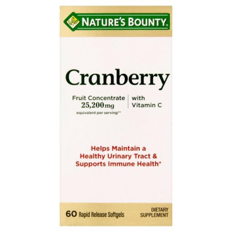 Nature&#039;s Bounty Triple Strength Cranberry Fruit Concentrate Softgels, 60 count