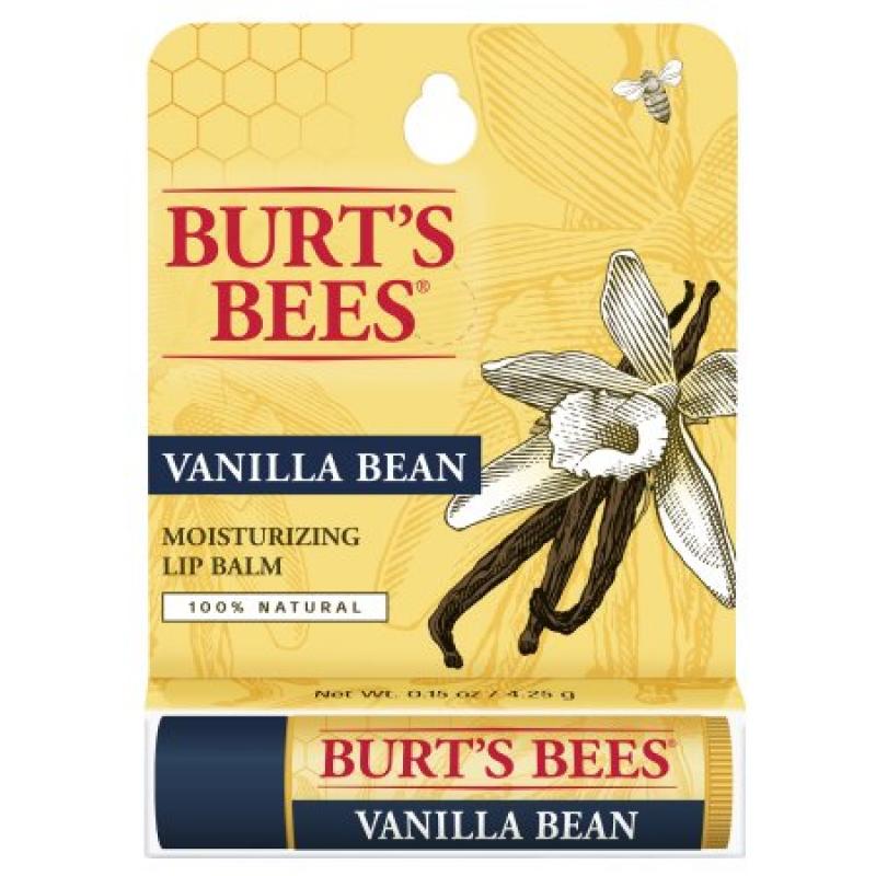 Burt&#039;s Bees 100% Natural Moisturizing Lip Balm, Vanilla Bean, 1 Tube in Blister Box