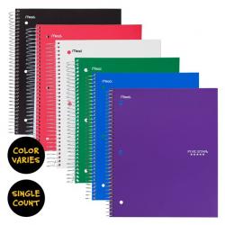 Five Star Wirebound Notebook, 5 Subject, Wide Ruled, 10 1/2" x 8", Color Choice Will Vary (1 Count)