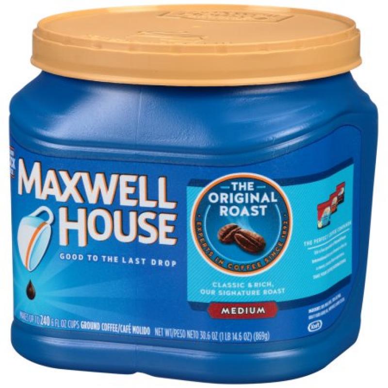 Maxwell House Original Medium Roast Ground Coffee, 30.6 OZ (869g)