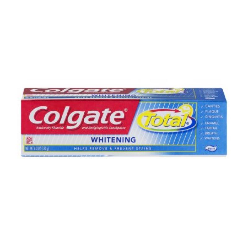 Colgate Total Whitening Anticavity Fluoride and Antigingivitis Toothpaste, 6.0 OZ