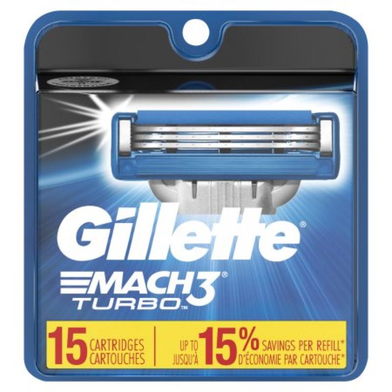 Gillette Mach3 Turbo Razor Cartridges, 15 count