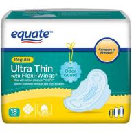 Equate Regular Ultra Thin Pads with Flexi-Wings, 18 count