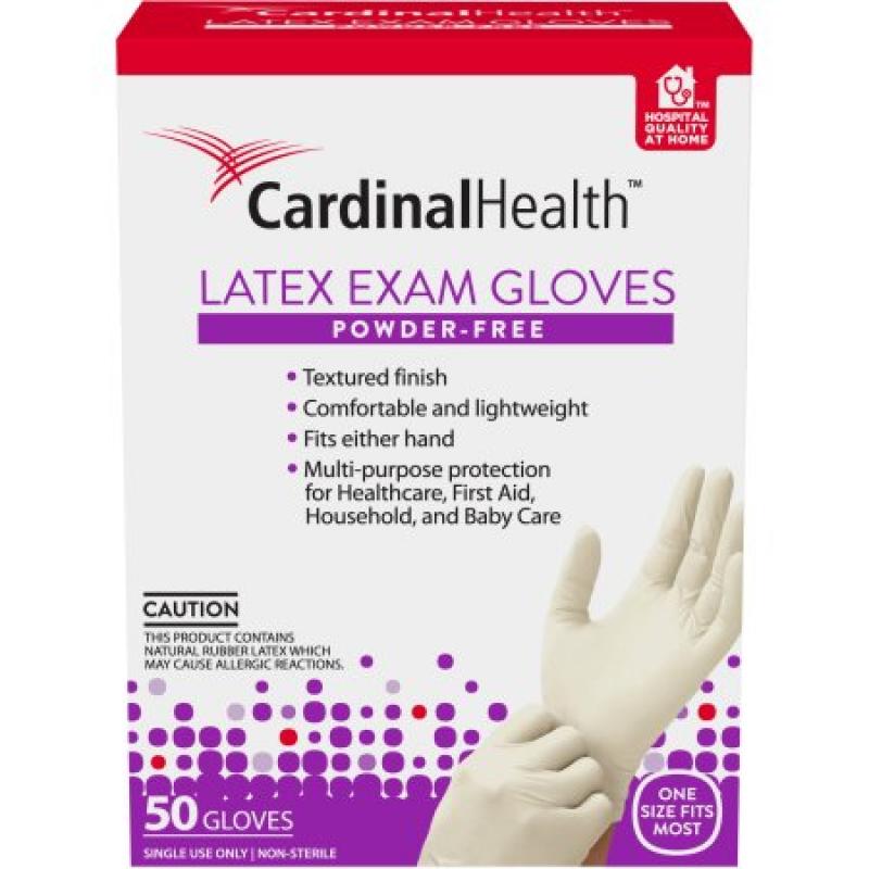 Cardinal Health Powder-Free Latex Exam Gloves, 50 count